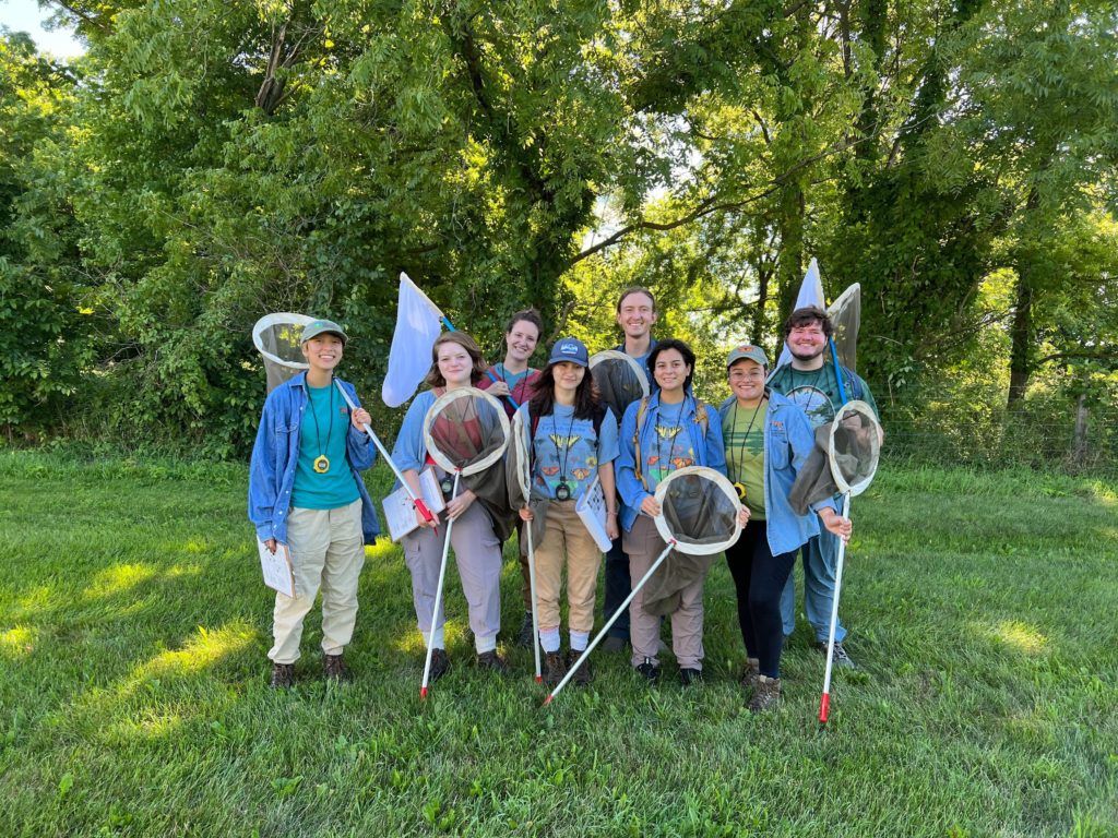 Group of researchers ready to go out into field to butterfly survey. 